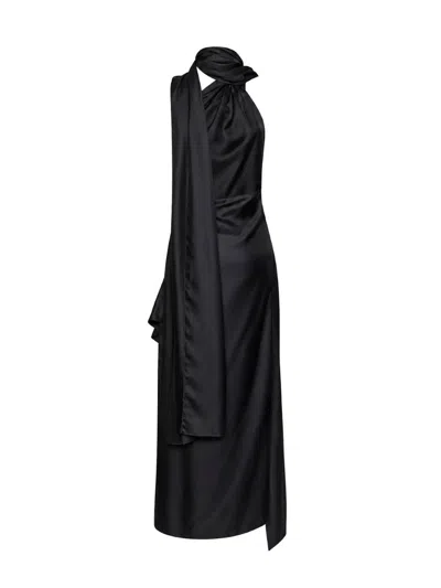 Mugler Fluid Scarf Dress In Black