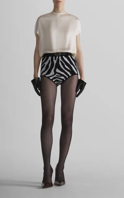Mugler Fluid Silk-satin Top In White