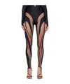 Mugler Elastic Waist Leggings In Black