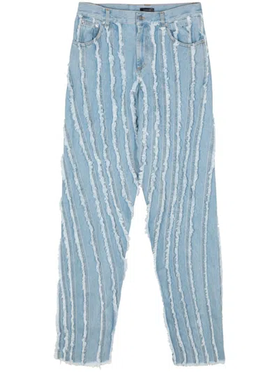 Mugler Blue Spiral Jeans In Medium Blue 6048