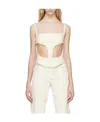 Mugler Front Hollowed-out Detail Vest In White