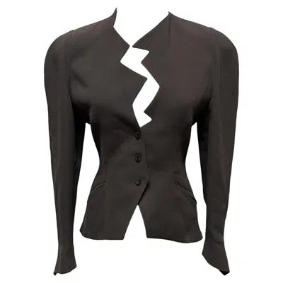 Pre-owned Mugler F/w 1988 Thierry  Black Les Infernales Lighting Bolt Jacket