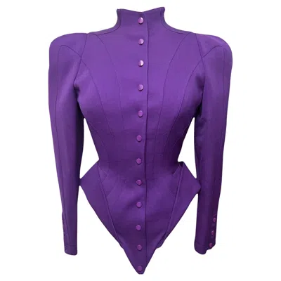 Pre-owned Mugler F/w 1988 Thierry  Purple Futuristic Les Infernales Sculptural Jacket