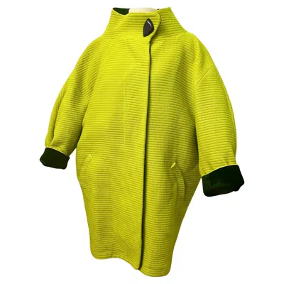 Pre-owned Mugler F/w 1990 Thierry  Lime Green Futuristic Cocoon Coat