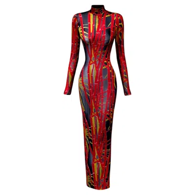 Pre-owned Mugler Fw 1998 Lingerie Revisited Gown Sheer Iconic Dress In Red