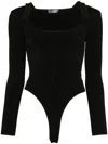 Mugler Sculpting Knit Bodysuit In Black