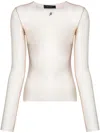 Mugler Gradient-effect Mesh Top In Neutrals