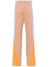 Mugler Gradient-effect Spiral Baggy Jeans In Brown