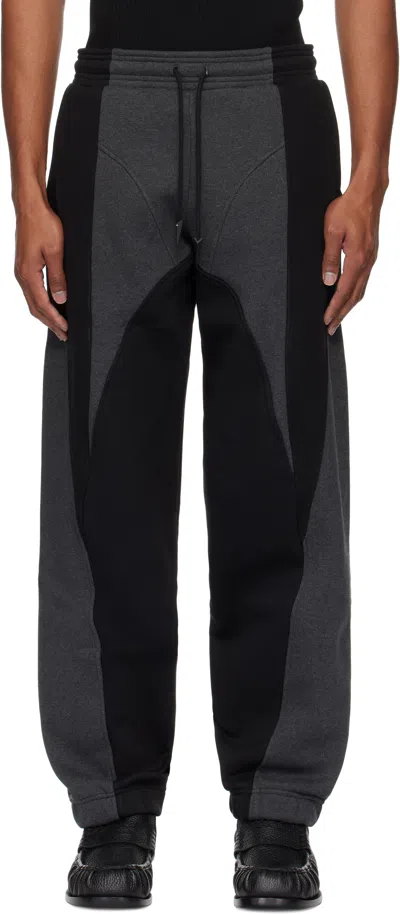 Mugler Gray Light Fleece Track Pants In 8026