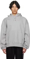 Mugler Logo Hooded Sweatshirt In Gray