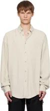 Mugler Buttoned Long-sleeved Shirt In Silver