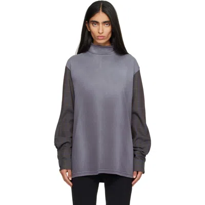 Mugler Gray 'shirt Sleeves' Sweatshirt