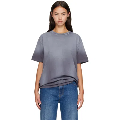 Mugler Gray Short Sleeves Logo T-shirt In Multi
