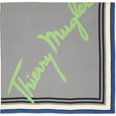 Mugler Gray 'thierry ' Signature Scarf In B8037 - Charcoal / G