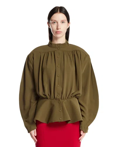 Mugler Green Re/edit Peplum Top