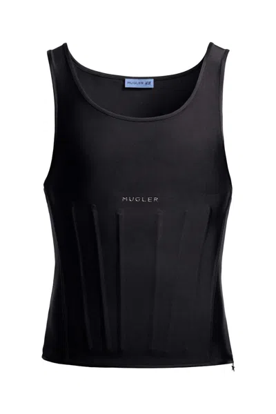Pre-owned Mugler H&m Corsetwaist Tank Top (mens) In Black