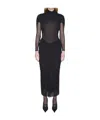 Mugler Halterneck Pleated Dress In Black