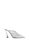 Mugler Woman Silver Mules In Silver