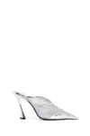 Mugler Woman Silver Mules In Silver