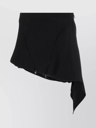 Mugler Hemline And Midi Skirt In Black