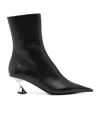Mugler 60mm Leather Ankle Boots In Black