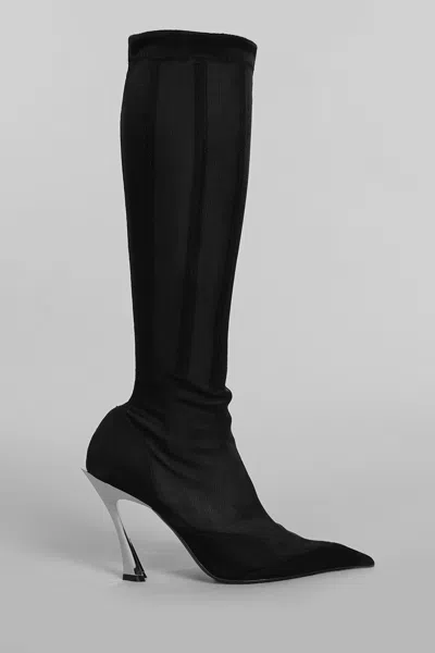 Mugler High Heels Boots In Black Nylon