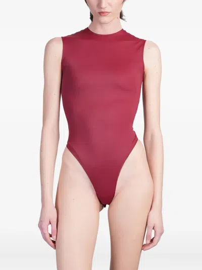 Mugler High-neck Sleeveless Bodysuit In Pink