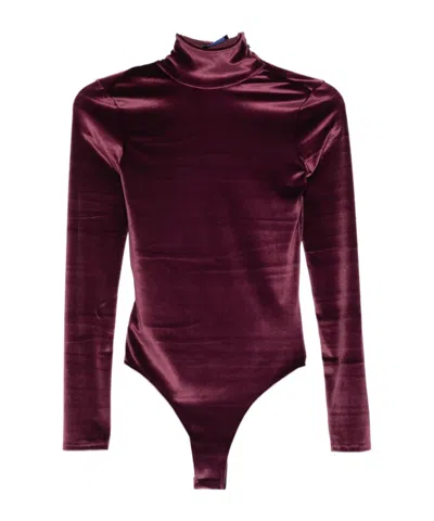MUGLER HIGH-NECK VELVET BODYSUIT