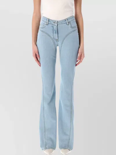 MUGLER HIGH-RISE FLARED LEG JEANS WITH BELT LOOPS