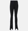 Mugler Piercing Detail High-waisted Trousers With Ankle Slit In Black