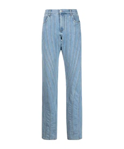 MUGLER MUGLER MULTI-SEAM STRETCH SPIRAL JEANS