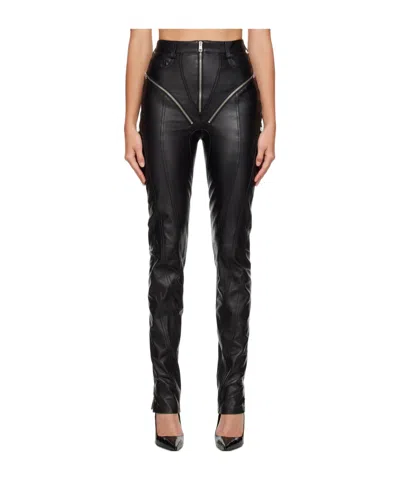 Mugler High-waist Side Pocket Casual Pants In Black