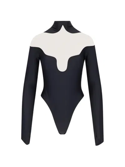 Mugler High-neck Bodysuit In Black