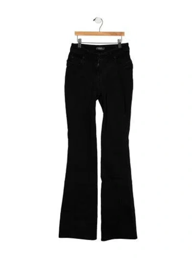 Pre-owned Mugler High-rise Flared Jeans In Black