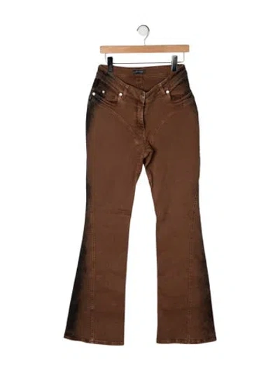 Pre-owned Mugler High-rise Flared Jeans In Brown