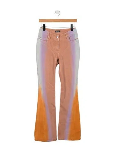 Pre-owned Mugler High-rise Flared Jeans In Neutrals