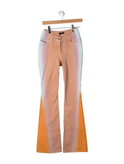 Pre-owned Mugler High-rise Flared Jeans In Orange