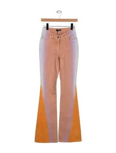 Pre-owned Mugler High-rise Flared Jeans W/ Tags In Neutral