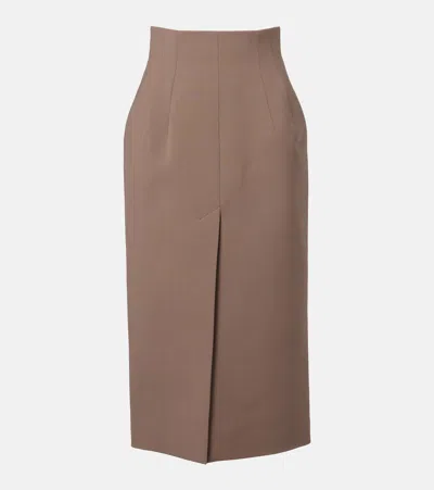 Mugler High-rise Pencil Skirt In Brown