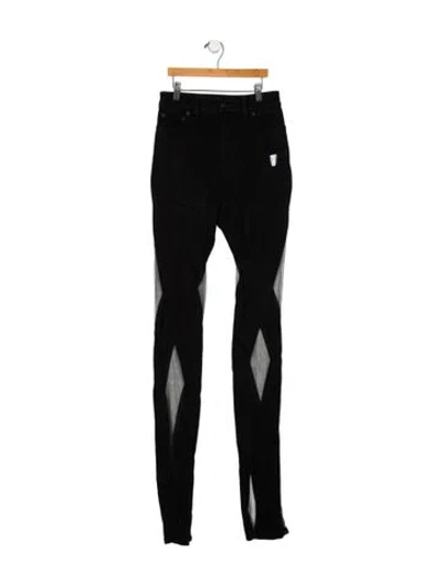 Pre-owned Mugler High-rise Skinny Leg Jeans In Black