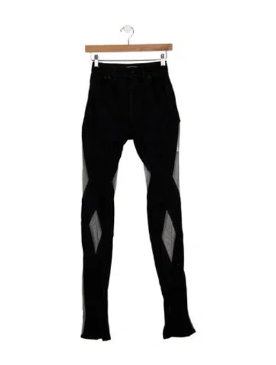 Pre-owned Mugler High-rise Skinny Leg Jeans In Black