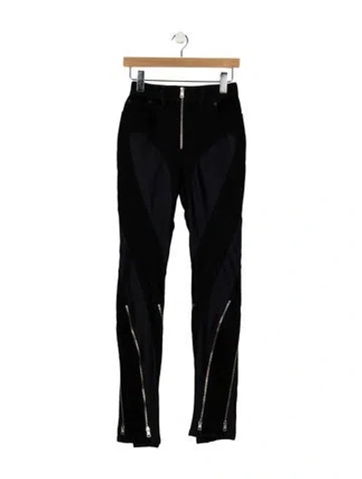 Pre-owned Mugler High-rise Skinny Leg Jeans In Black
