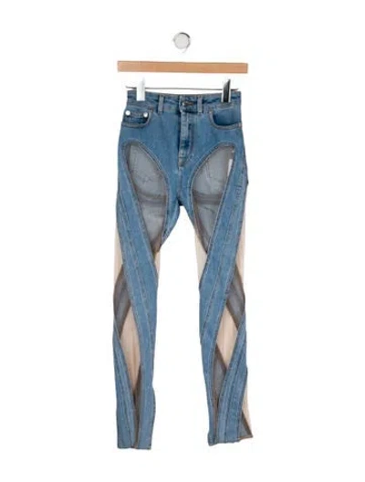 Pre-owned Mugler High-rise Skinny Leg Jeans In Blue