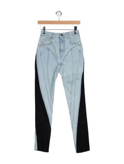 Pre-owned Mugler High-rise Skinny Leg Jeans In Blue