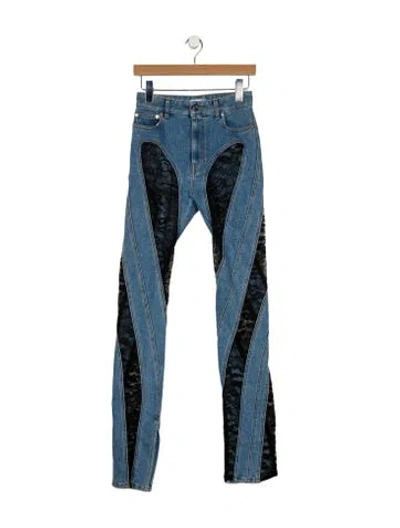 Pre-owned Mugler High-rise Skinny Leg Jeans In Blue