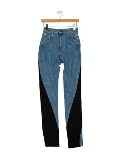 Pre-owned Mugler High-rise Skinny Leg Jeans In Blue