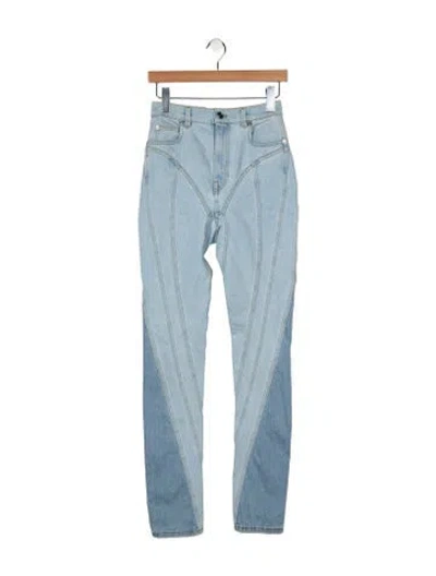 Pre-owned Mugler High-rise Skinny Leg Jeans In Blue