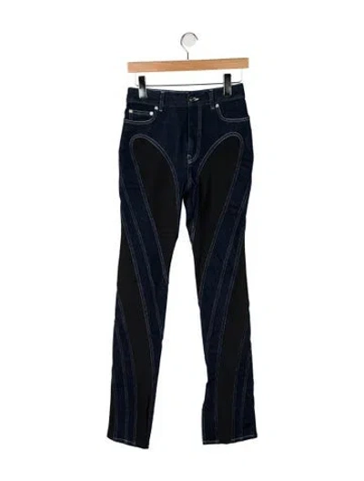 Pre-owned Mugler High-rise Skinny Leg Jeans In Blue