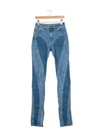 Pre-owned Mugler High-rise Skinny Leg Jeans In Blue