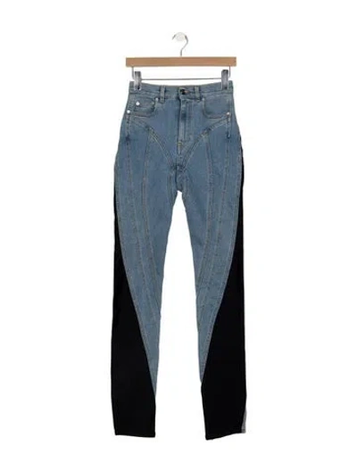 Pre-owned Mugler High-rise Skinny Leg Jeans In Blue